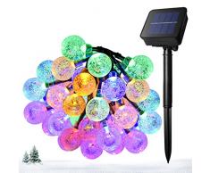 Ankway Guirnalda luz Solar 8 Modos, 5M 30 LED Guirnalda Luminosa Bolas Colores, Cadena de Luces P65 Impermeable para Exterior/Interior, jardín, Patio, Valla, árbol, Navidad y Decoraciones de Boda