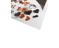 Diseño con texto en inglés de Vinilo naranja adhesivo decorativo para pared con forma de corazón hojas 60 cm x90 cm