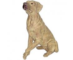 Better & Best Figura Decorativa de Perro Sentado, de Resina, Color Blanco, Beige, 40.00x22.00x60.00 cm