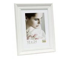 Deknudt Frames S45HF1 y Perlado Marco de Fotos Madera, 20 x 28 cm, Color Blanco