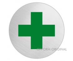 OFFORM Señal pictograma en acero inox Ø 75mm No.39256Cruz Verde