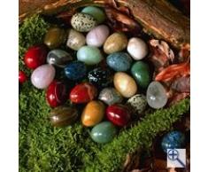 50 unidades de los huevos de Pascua (2,5 x 3 cm aprox) pequeño bolsillo grande felicidad sbringer con piedras preciosas piedras Feng Shui fr sobretodo, amor, del, felicidad - a + calidad + con piedras preciosas
