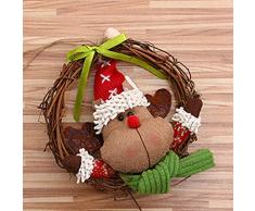 MoGist Corona de Navidad Netter Navidad muñecas Corona Navidad Colgante Puerta Corona Corona de Adviento Ornamente, Hirsch, 14 cm