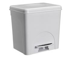 Toyma 0455/10 - Cubo pedal rectangular, 8 l, color blanco