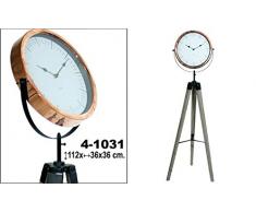 DonRegaloWeb - Reloj de metal (color cobre) de pie con trípode de madera