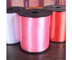 Lumanuby. Cintas Creativa Decorativas Grosgrain Ribbon Manualidades Lazos Decoración Embalaje Regalo Cajas Flores Boda Navidad Fiestas Cumpleaños, Longitud 220m / Rollo,Ancho 5mm (Blanco)