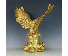 Chino bronce latón estatua águila/HAWK figura figura decorativa Decoración del hogar