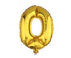 V-SOL Globos De Números Para Fiestas De Cumpleaños Boda Velada Navidad 32 Pulgada Número 0-Dorado