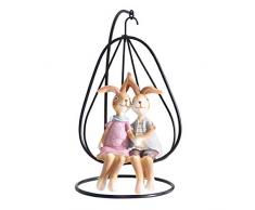 Garneck Figuras de Conejo Artesanía de Hierro Ornamento casero Artware Nuevo Arte de Resina Figuras de Conejito Estatua Regalo de Pascua Decoración Jardín Decoración