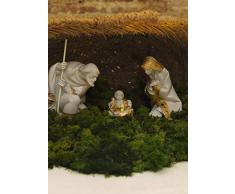 Figura San José En Belén. Lustre Oro. Belén de Porcelana