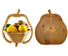 Obstkorb Pera - Hermosa Cesta plegable 30 x 30 cm de Bambú Madera de bambú cesta plegable Cesta de madera Cesta Cuenco bambú plegado 30x30cm, Cesta pascua Nido de pascua Canastas de pascua