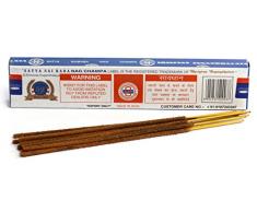 , 3 paquetes original Satya Sai Baba Nag Champa varillas de incienso Joss Shop - en sentido 15 G caja Agarbatti NagChampa