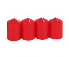 Juego de 4 velas Corona de Adviento 50 x 80 mm Rojo Navidad Vela Cirio Vela de cera