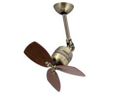 AireRyder Toledo Ventilador de techo sin luz de AireRyder, carcasa color latón efecto antiguo, aspas color nogal