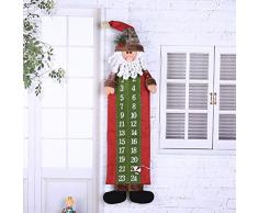 Amosfun Navidad Cuenta atrás Calendario Navidad Adviento Calendario Navidad Año Ornamento Colgante Oficina en casa Decoración de la Puerta Amigos 23x90cm (Santa Claus)
