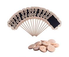 Mini Pizarras signos, 12pcs iceblueor pequeña pizarra tablero de mensajes signos para números de mesa con soporte para bodas, fiestas, tarjetas de lugar, alimentos nombre tarjeta, decorativa Sign