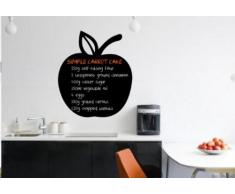 Apple Adhesivo para pared con pizarra, diseño de – /de cocina Comedor libre tiza y esponja, Medium: 45cm x 45cm / 18" x 18"