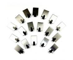 LEORX Acero inoxidable adhesivos toalla ganchos Racks ganchos de pared para cocina baño 12pcs