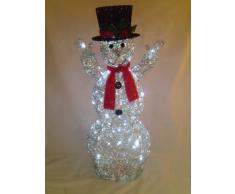 48" impresionante decoración de Navidad muñeco de nieve de brillo con blanco LED luces
