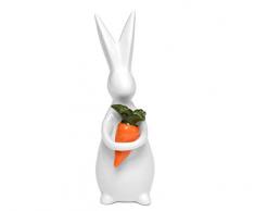 Brillibrum - Figura de Porcelana, diseño de Liebre, Color Blanco, Figura de Conejo de Pascua, Conejo Sentado con Zanahoria, Figura Decorativa de pequeño Conejo, Hase Groß (22 cm)