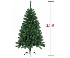 MCTECH 210 cm Árbol de Navidad con soporte - Artificial árboles Árbol de decoración de PVC verde (210 cm)