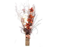 Desconocido Oro rosa, natural y chocolate Exotic Floral Display Organic hecho a mano flores y hierbas secas indias. FREE Jarrón de madera. 85 cm de alto.