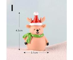 MZY1188 Figuritas de Invierno en Miniatura,Mini Figuras de Navidad Decoración del hogar-Muñeco de Nieve/Santa Claus/DIY Miniaturas de jardín de Hadas Figuras de Hadas Accesorios Resina Artesanía