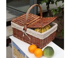LMCLJJ Cesta de mimbre Cesta de ratán Cesta de picnic portátil for exteriores |Almacenamiento de huevos de pascua de plástico y dulces de pascua |Cesta de picnic de sauce |Organizador de almacenamient
