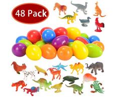 JOYIN Huevos de Pascua Relleno de Figura Animal Huevos Sorpresa Juguetes Regalos para Pascua de Fiesta