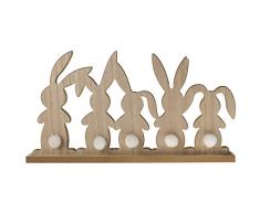 MACOSA CP56021 - Figura Decorativa de Conejo de Pascua de Madera para Colocar en un Lugar