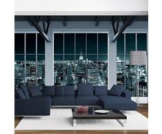 Fotomural 350x245 cm - 3 tres colores a elegir - Papel tejido-no tejido. Fotomurales - Papel pintado Ciudad New York Panorama ventana c-A-0074-a-d