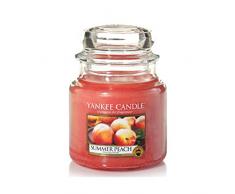 Yankee Candle 410 g Verano Melocotón Vela en Jarra Mediana, Orange, 10.0x9.8x12.4 cm