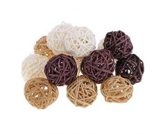 P Prettyia Mimbre Bolas Decorativas para Decoración de Temporada - 15pcs 3cm