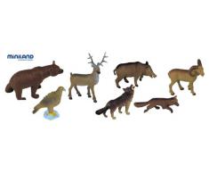 Miniland - Bote con animales del bosque, 8 figuras (25126)