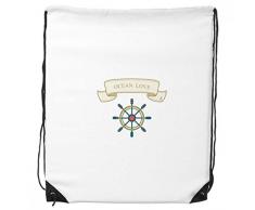 DIYthinker Timón del mar del océano Amor patrón de Vela morral del Lazo de Compras Deportes Bolsas de Regalo
