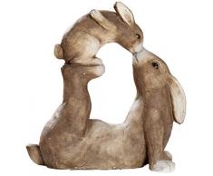 dekojohnson - Figura Decorativa de Conejo de Pascua, Color marrón, Resistente a la Intemperie, para jardín, 36 x 35 cm