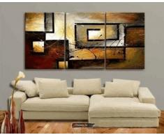 Mon Kunst 100% pintado a mano de pintura al óleo arte abstracto gran arte moderno 3 piezas Lienzo con impresión artística de pared para decoración del hogar, lona, negro, 40cmx60cmx3 UnFramed