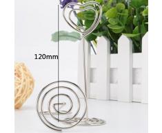 Leisial 10pcs Acero Inoxidable Clip Soporte de Fotos Tarjeta de Visita Clip Boda Lugar Nombre Tarjeta Tarjeteros para Boda Fiesta Oficina Decoración Casa