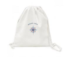 DIYthinker Compás del mar del océano Amor patrón de Vela de la Lona del morral del Lazo de Viaje Bolsas de la Compra