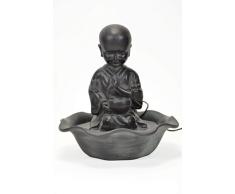 Fuente de Agua Decorativa para Interior con Luz "Niño Monje" Esculturas Resina. Adornos.24ø x 27 cm