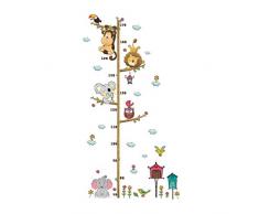 LIOOBO Gráfico de Crecimiento en Pared Pegatina de Animales Elefante León Tabla de Altura para Niños
