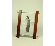 CAPRILO. Set de 2 Marcos de Fotos Decorativos de Madera y Metal Portarretratos. Portafotos, Regalos Originales de Comunión y Bautizos. Decoración Hogar. Foto 13 x 18 cm. IB 8