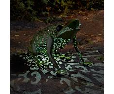 Smart Solar 1050113 Figura Decorativa, Rana metálica