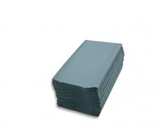 Saten Toalla de Papel de Mano, Celulosa Reciclada, plegada en V, 21x20, gofrada, 1 Capa, Azul, 20 Paquetes de 200 Unidades