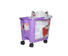 Mery M111618 - Cubo de fregar con ruedas y escurridor automatico, color lila
