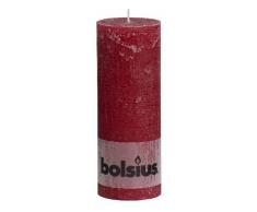 Bolsius - Vela cilÃndrica de parafina, rústica, tamaño 19 cm, Color Rojo