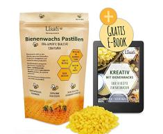Lisati Pastillas de Cera de Abeja de Apicultor 100% Naturales, Fundido rápido, Ideales para la fabricación de pomadas, jabones y Velas, Incluidas en Bolsa Opaca resellable para una Gran Durabilidad