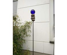 Zen Man para jardín (Acero Inoxidable Jardín Cristal Bola de Cristal Decoración óxido gartenfigure Bancal Conector Azul Oscuro 115 * 6 * 6 cm 101555