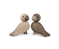 Kay Bojesen Denmark - Juego de 2 Figuras (Madera), diseño de pájaros, Color marrón