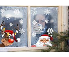 heekpek Navidad la Decoración del Hogar de Vinilo Ventana Pegatinas de Pared Decorativos Santa Elk Copos de Nieve de Navidad Navidad Decoración la Pared Navidad Santa Claus árbol de Navidad